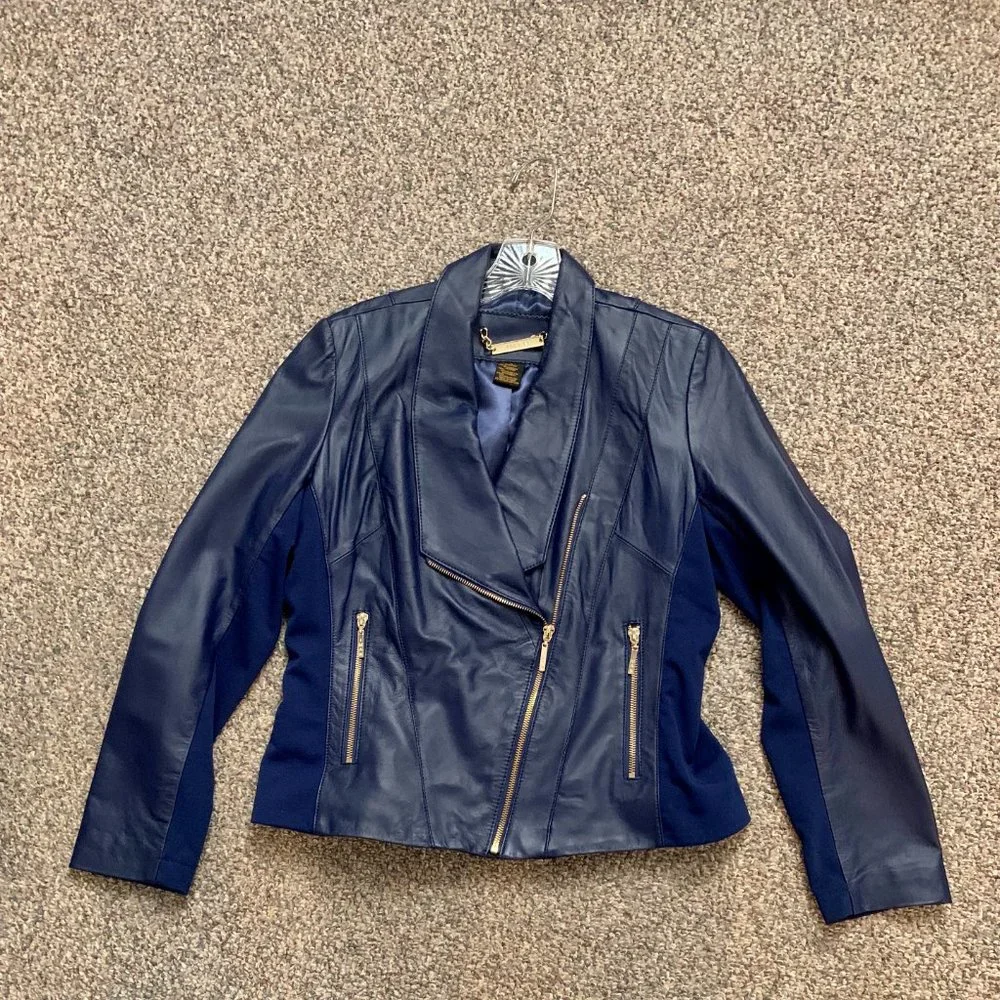 Iman Platinum Collection Leather Moto Jacket - Picture 4 of 4